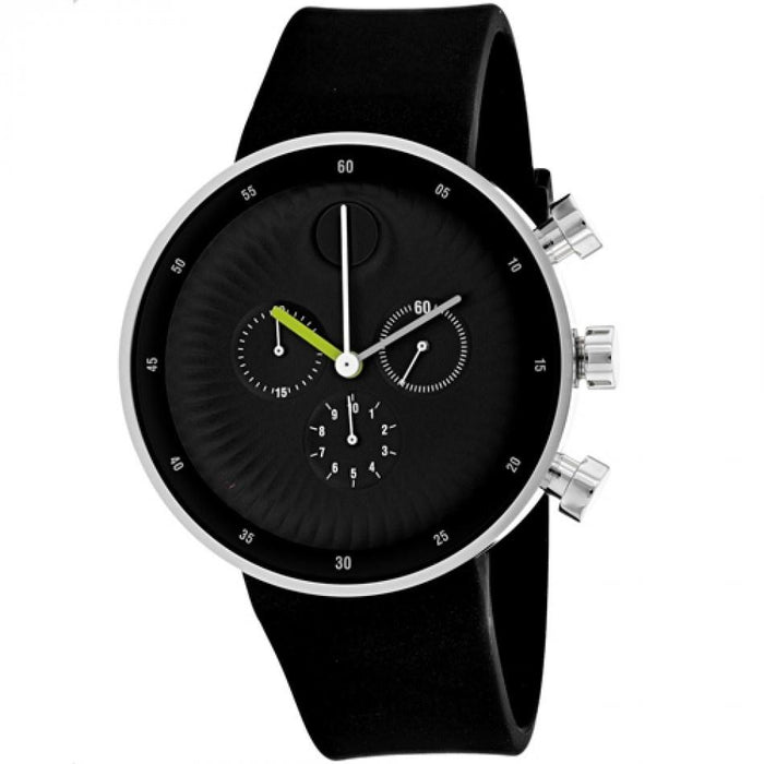 Movado Edge Quartz Dot Black Silicone Watch 3680018 