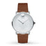 Movado Edge Quartz Dot Brown Leather Watch 3680038 