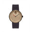 Movado Edge Quartz Dot Brown Leather Watch 3680043 