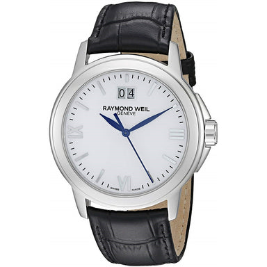 Raymond Weil Tradition Quartz Black Leather Watch 5576-ST-00307 