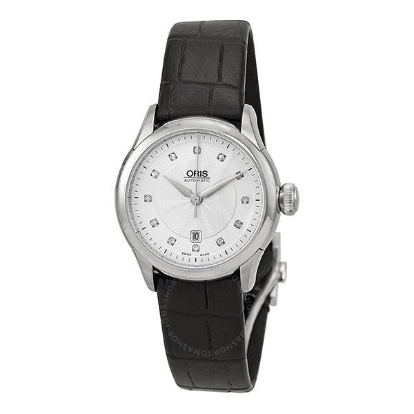 Oris Artelier Automatic Diamond Automatic Black Leather Watch 56176044041LS 