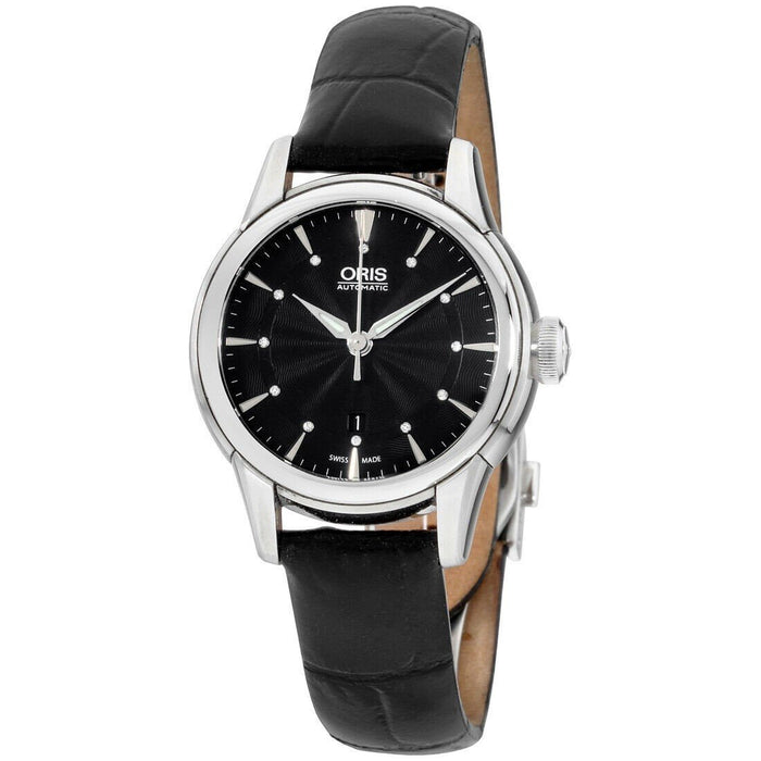 Oris Artelier Date Automatic Black Leather Watch 56176874094LSBLK 