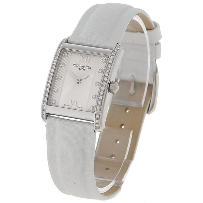 Raymond Weil Don Giovanni Quartz Diamond White Leather Watch 58731-SLS-00685 
