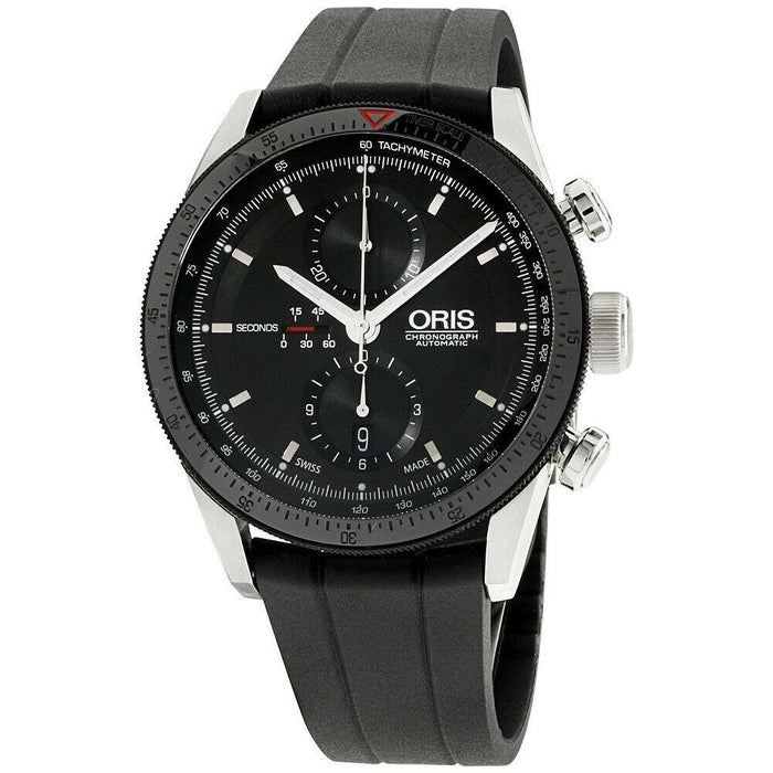 Oris Artix Automatic Chronograph Black Silicone Watch 67476614434RS 