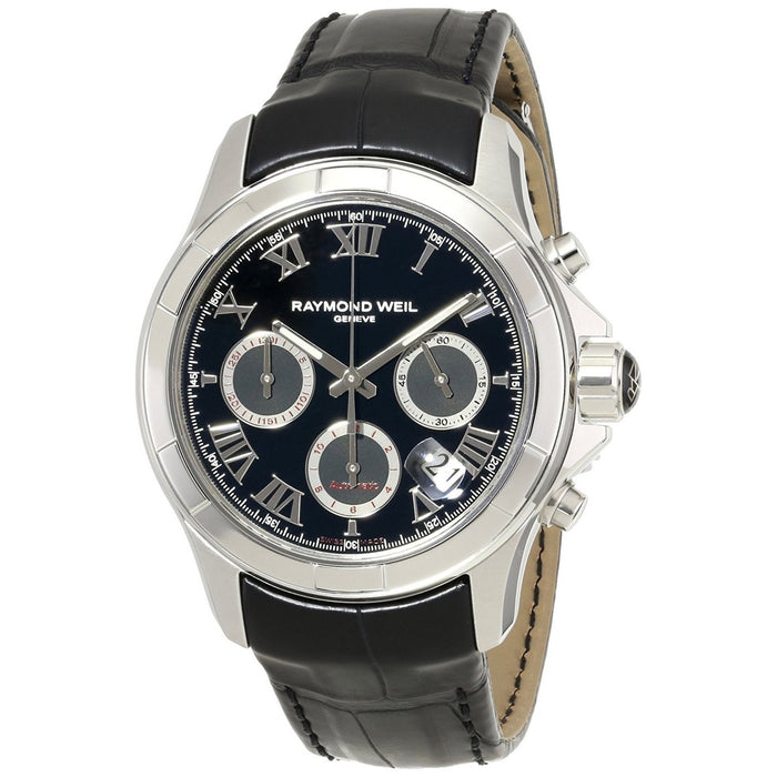 Raymond Weil Parsifal Automatic Chronograph Automatic Black Leather Watch 7260-STC-00208 