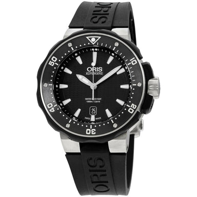 Oris Pro Diver Date Automatic Black Silicone Watch 73376827154RSBLK 