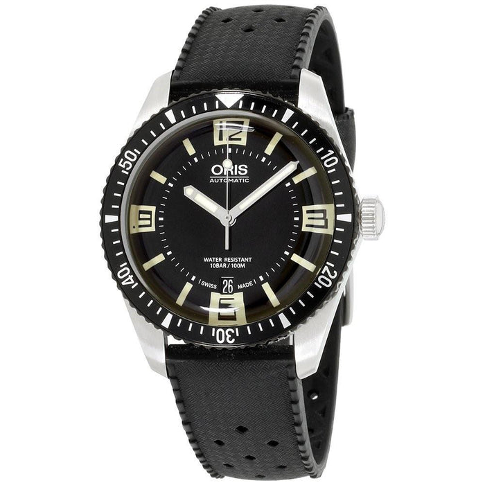 Oris Divers Sixty-Five Automatic Black Silicone Watch 73377074064RSBLK 