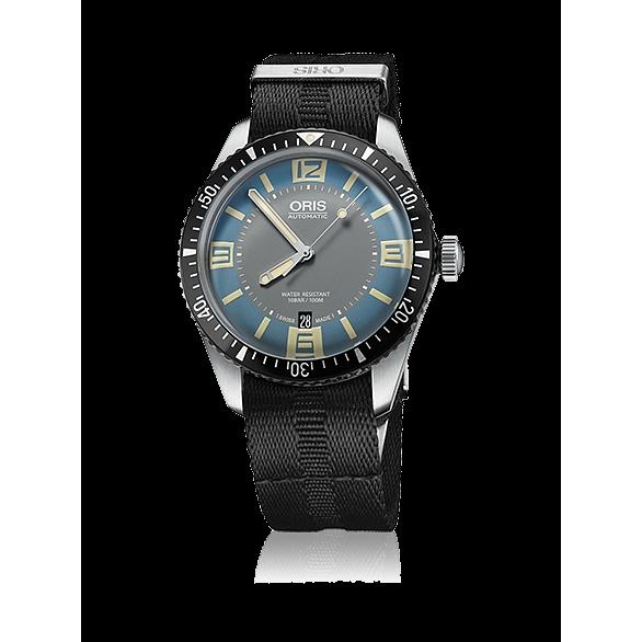 Oris Divers Sixty-Five Automatic Black Canvas Watch 73377074065NADOBLK 