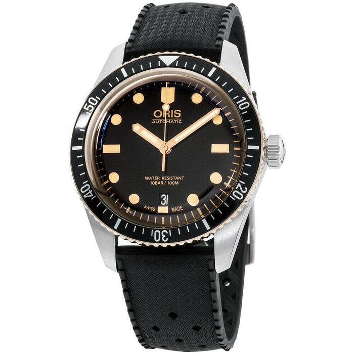 Oris Divers Sixty-Five Automatic Black Silicone Watch 73377074354RSBLK 