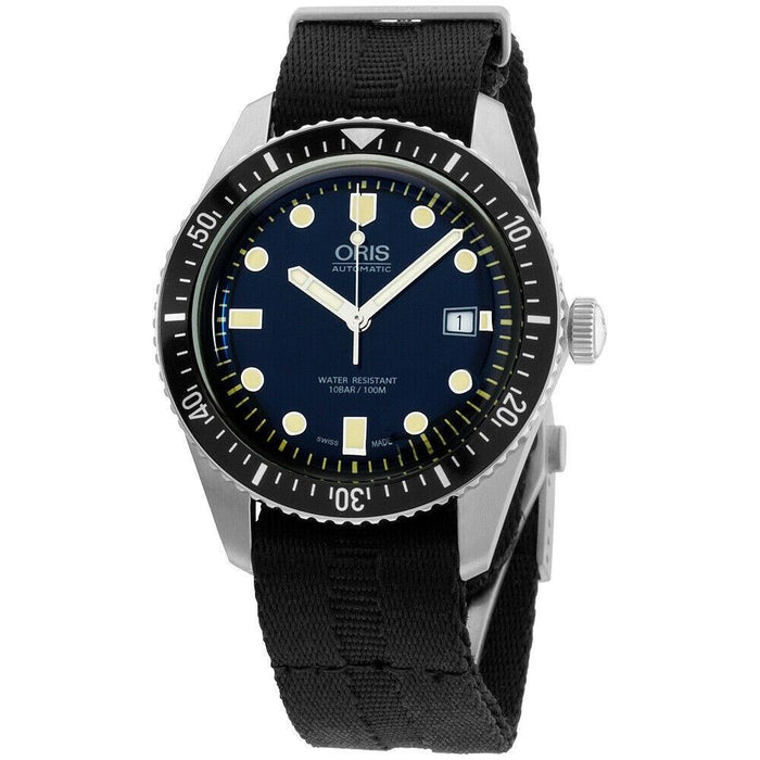 Oris Divers Automatic Black Canvas Watch 73377204055TSBLK 