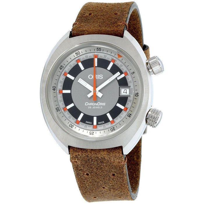Oris Chronoris Automatic Brown Leather Watch 73377374053LSBRN 