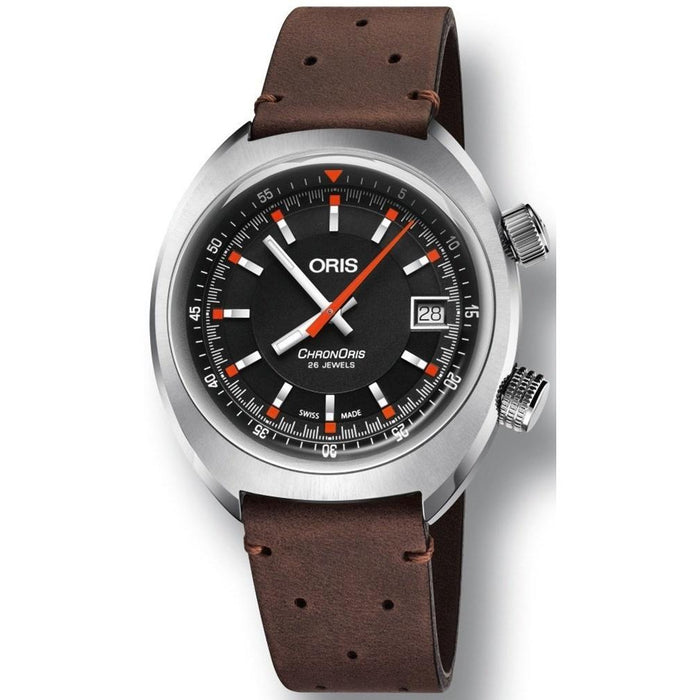 Oris Chronoris Automatic Brown Leather Watch 73377374054LSBRN 