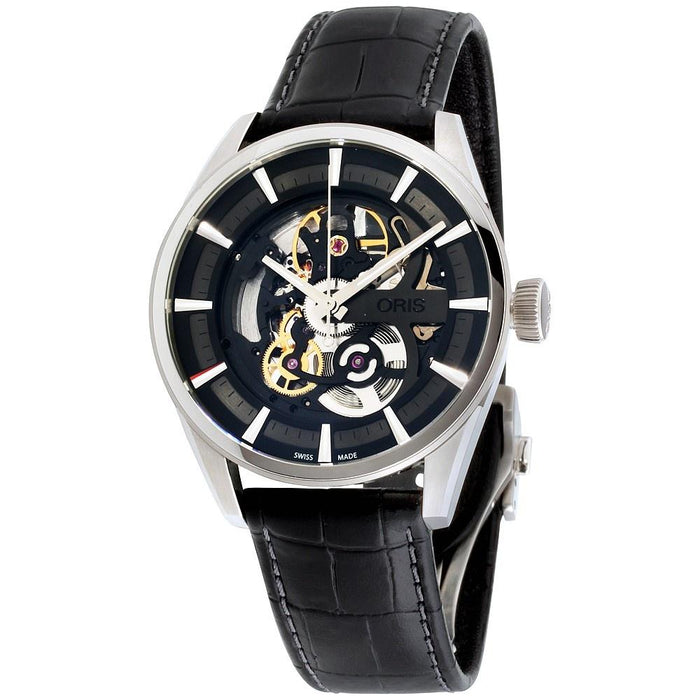 Oris Artix Automatic Black Leather Watch 73477144054LSBLK 