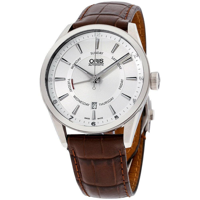 Oris Artix Pointer Day, Date Automatic Day Indicator Around the Inner Rim Brown Leather Watch 75576914051LSBRN 