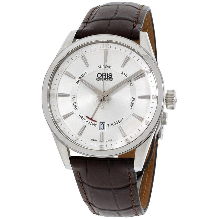 Oris Artix Pointer Day Automatic Brown Leather Watch 75576914051LS 
