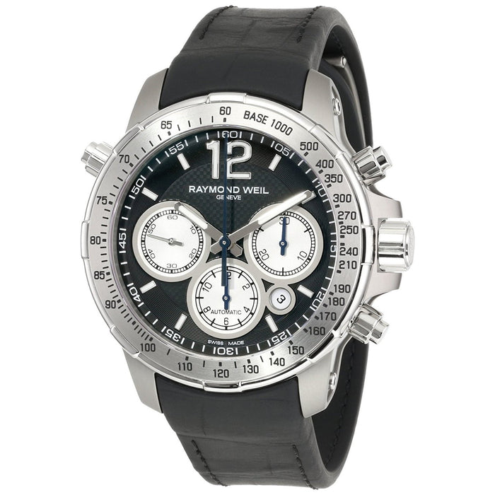 Raymond Weil Nabucco Automatic Chronograph Automatic Black Rubber Watch 7700-TIR-05207 