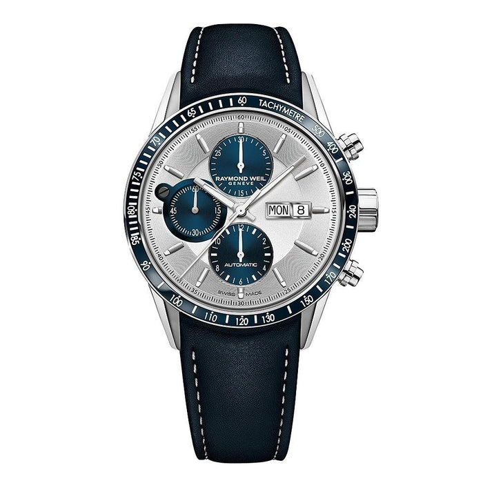 Raymond Weil Freelancer Calibre RW5000 Automatic Chronograph Automatic Blue Leather Watch 7731-SC3-65521 
