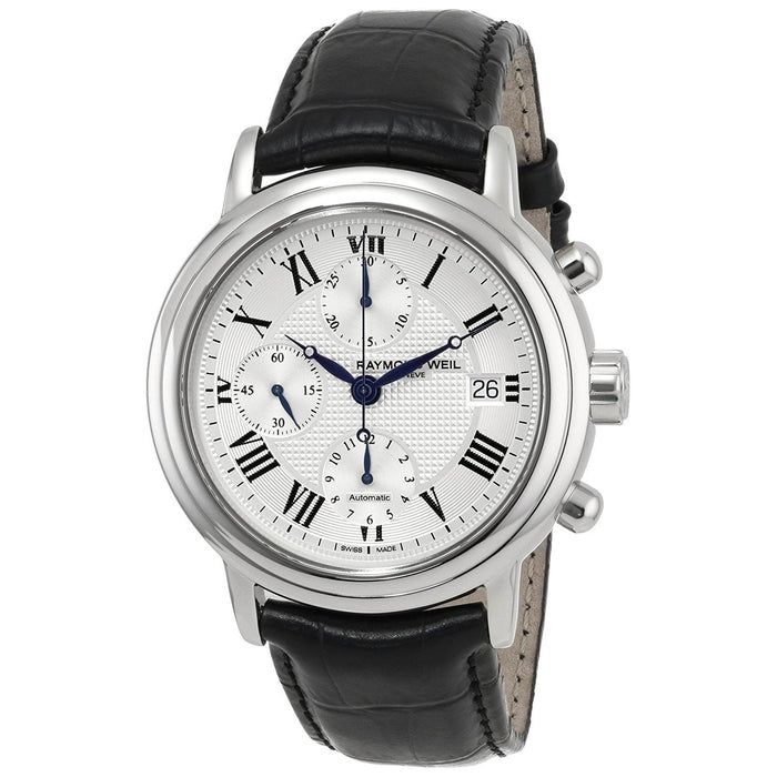 Raymond Weil Maestro Automatic Chronograph Automatic Black Leather Watch 7737-STC-00659 