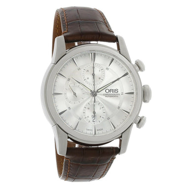 Oris Artelier Automatic Chronograph Brown Leather Watch 77476864051LS 
