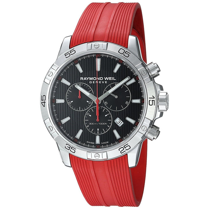 Raymond Weil Tango 300 Quartz Chronograph Red Rubber Watch 8560-SR2-20001 