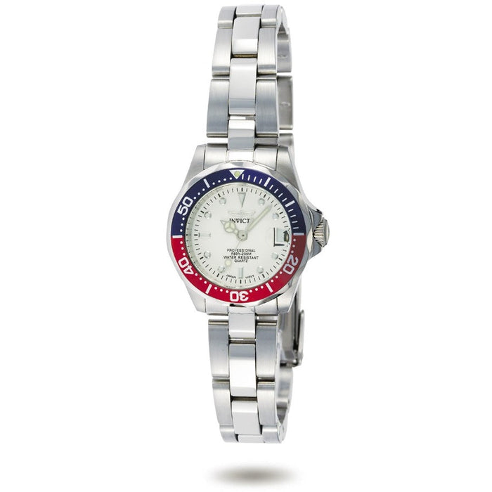 Invicta Women's 8940 Pro Diver Quartz 3 Hand Silver Dial Watch
