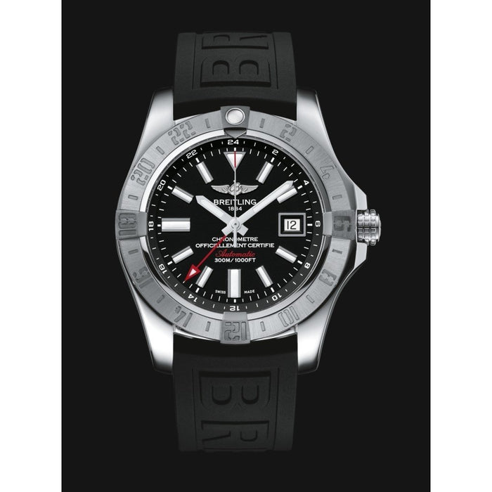 Breitling Avenger II GMT Automatic Black Rubber Watch A3239011-BC35-152S 