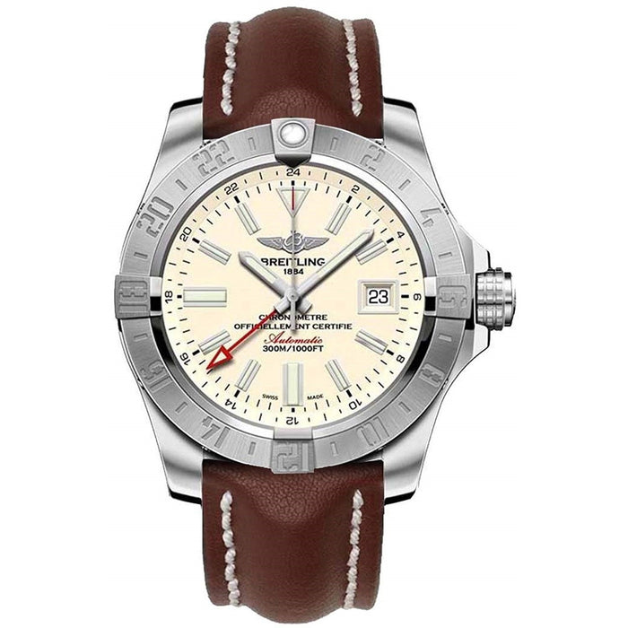 Breitling Avenger II GMT Automatic Brown Leather Watch A3239011-G778-437X 