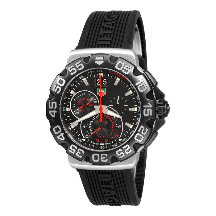 Tag Heuer Formula 1 Grande Quartz Chronograph Black Rubber Watch CAH1010.FT6026 
