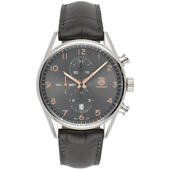 Tag Heuer Carrera Quartz Chronograph Black Leather Watch CAR2013.FC6235 