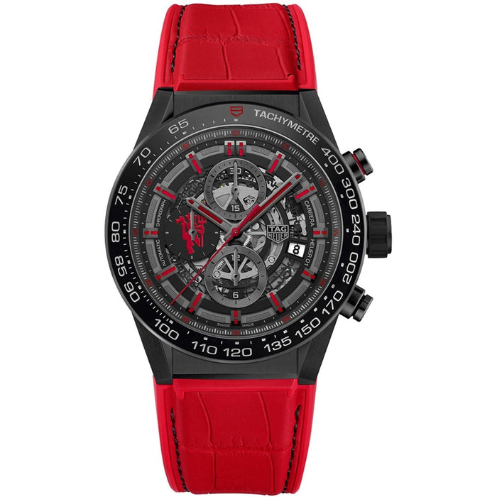 Tag Heuer Carrera Quartz Chronograph Red Leather Watch CAR2A1J.FC6416 