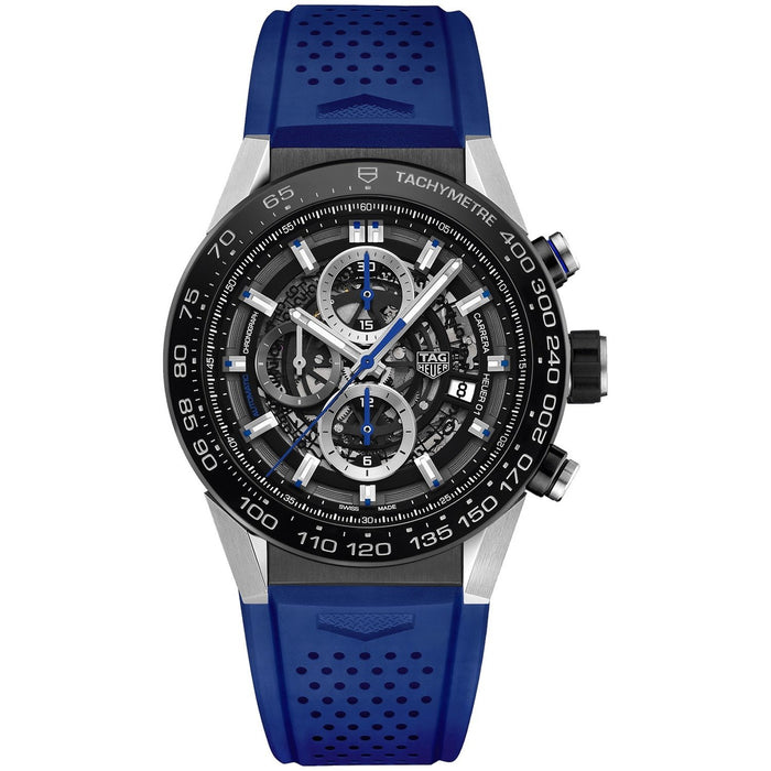 Tag Heuer Carrera Calibre Heuer 01 Automatic Chronograph Automatic Blue Rubber Watch CAR2A1T.FT6052 