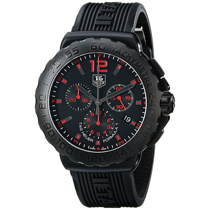 Tag Heuer Formula 1 Quartz Chronograph Black Rubber Watch CAU111A.FT6024 