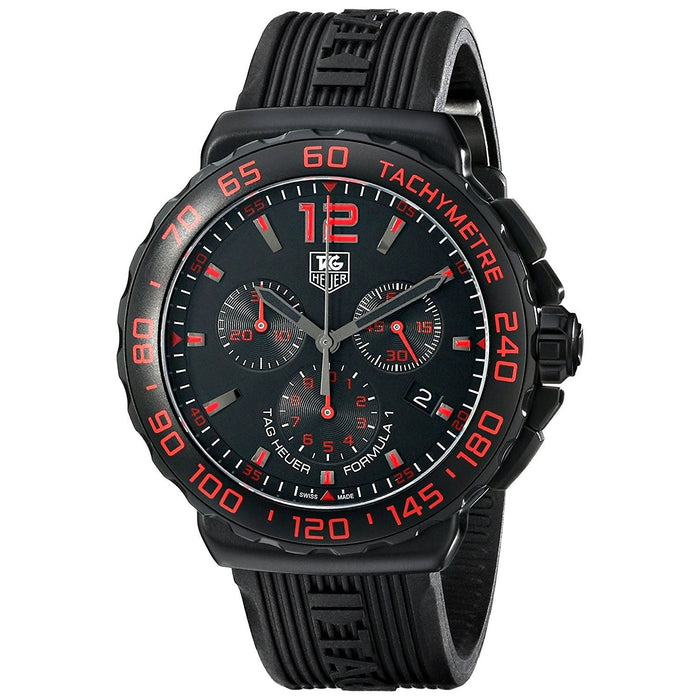 Tag Heuer Formula 1 Quartz Chronograph Black Rubber Watch CAU111D.FT6024 