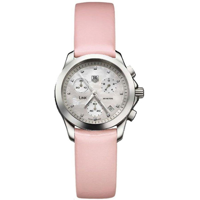Tag Heuer Link Quartz Chronograph Pink Leather Watch CJF1312.FC6190 