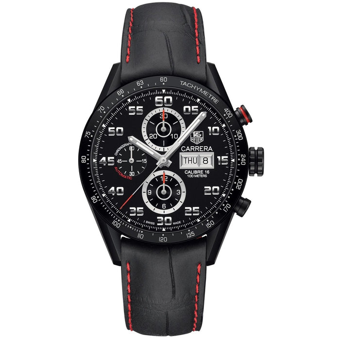 Tag Heuer Carrera Limited Edition Calibre 16 Automatic Chronograph Automatic Black Leather Watch CV2A10.FC6237 