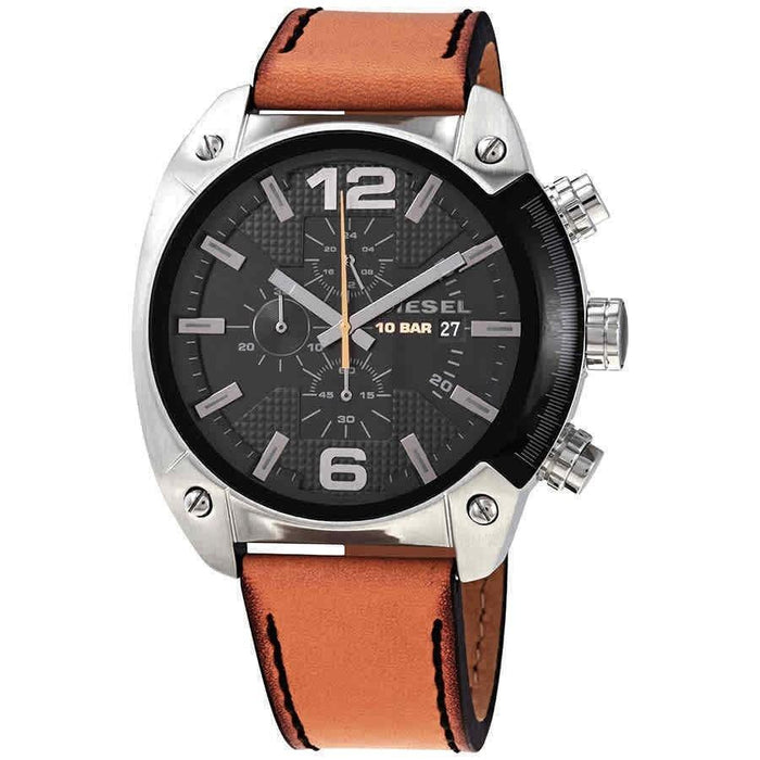 Diesel Overflow Quartz Chronograph Brown Leather Watch DZ4503 