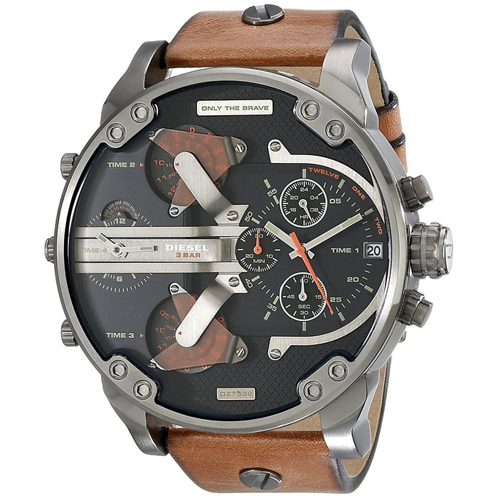 Diesel Mr Daddy 2.0 Quartz Chronograph Brown Leather Watch DZ7332 