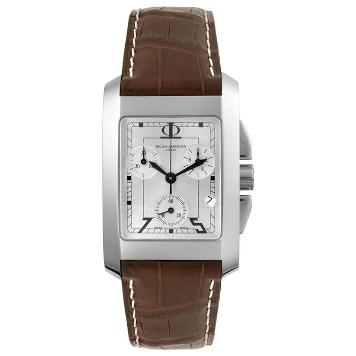 Baume & Mercier Hampton Quartz Chronograph Brown Leather Watch MOA08373 