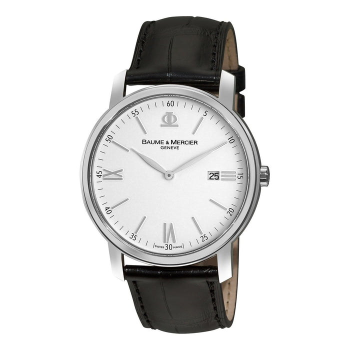 Baume & Mercier Classima Executives Quartz Black Leather Watch MOA08485 