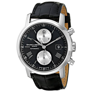 Baume & Mercier Classima Executives Quartz Chronograph Black Leather Watch MOA08733 