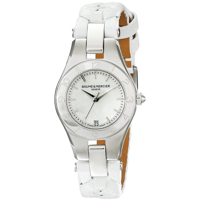 Baume & Mercier Linea Quartz White Leather Watch MOA10117 