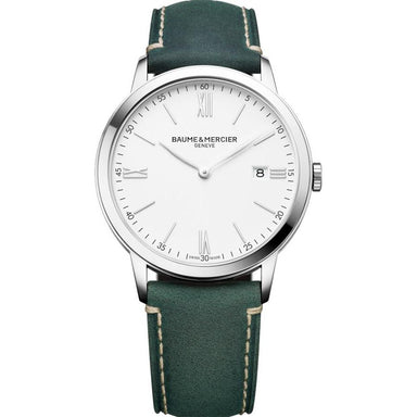 Baume & Mercier Classima Quartz Green Leather Watch MOA10388 