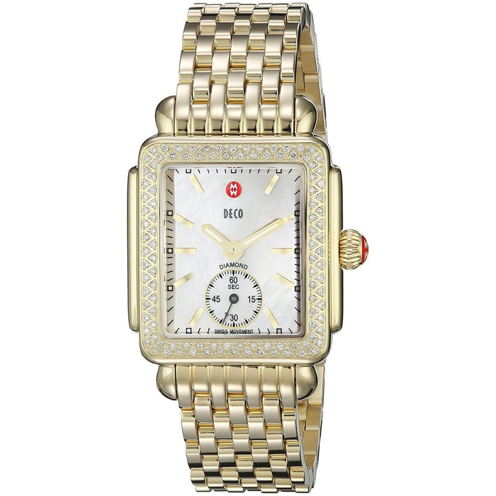 Michele Deco 16 Quartz Diamond Gold-Tone Stainless Steel Watch MWW06V000003 