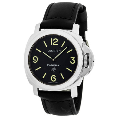Panerai Luminor Calibre OP I Hand Wind Automatic Black Leather Watch PAM01000 