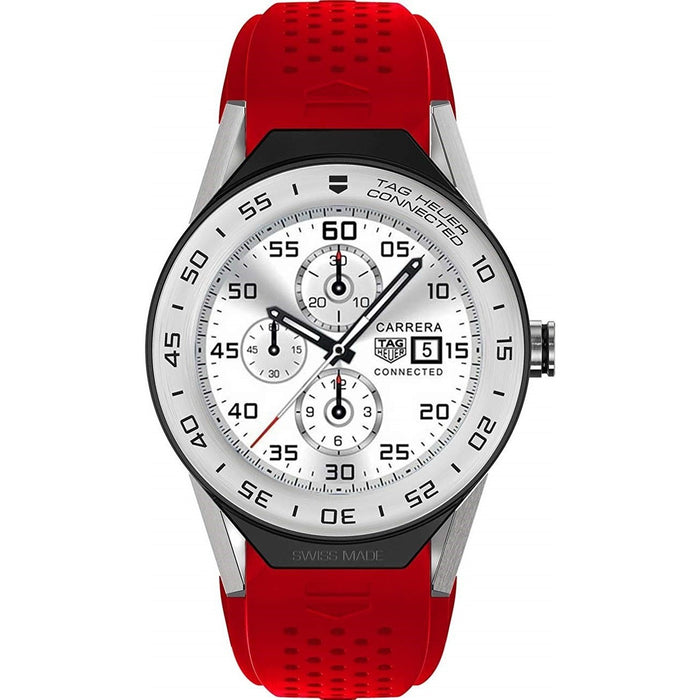Tag Heuer Connected Modular 41 Quartz Chronograph Red Rubber Watch SBF818001.11FT8033 