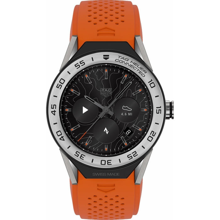 Tag Heuer Connected Modular 45 Quartz Chronograph Orange Rubber Watch SBF8A8014.11FT6081 