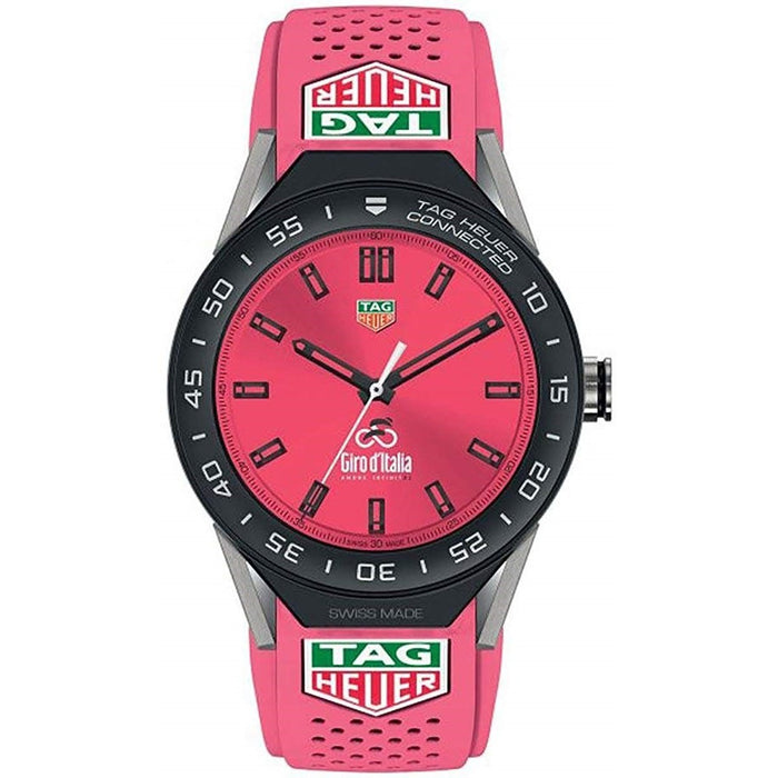Tag Heuer Connected Modular 45 Quartz Pink Rubber Watch SBF8A8026.11EB0140 