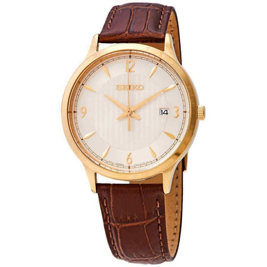 Seiko Classic Quartz Brown Leather Watch SGEH86 