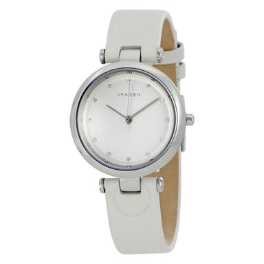 Skagen Tanja Quartz Crystal White Leather Watch SKW2517 