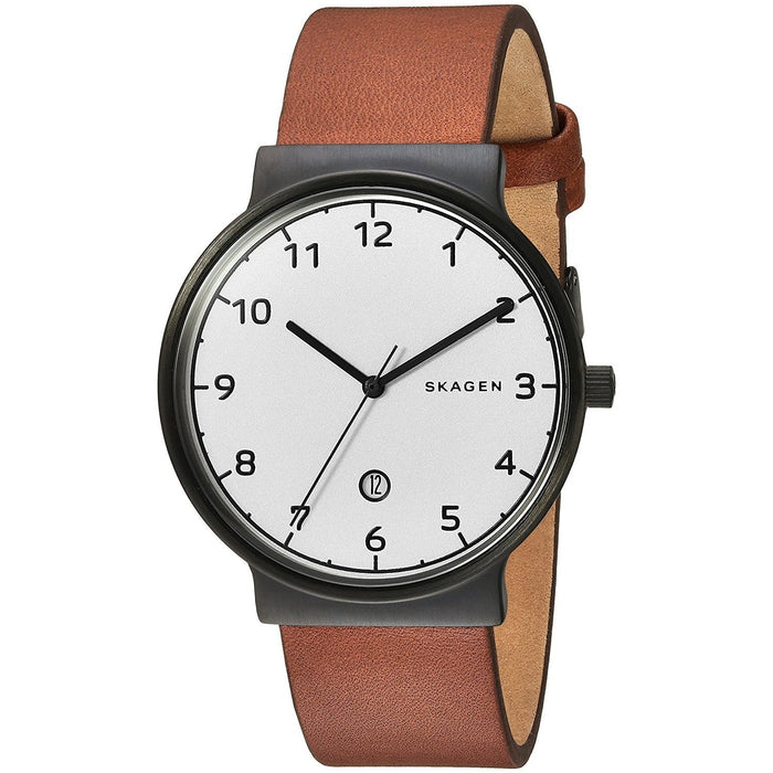Skagen Ancher Quartz Brown Leather Watch SKW6297 